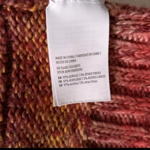 AEO Knit Sweater Colorful Striped Soft Cozy Textured Casual Pullover Sz S - Picture 6 of 7